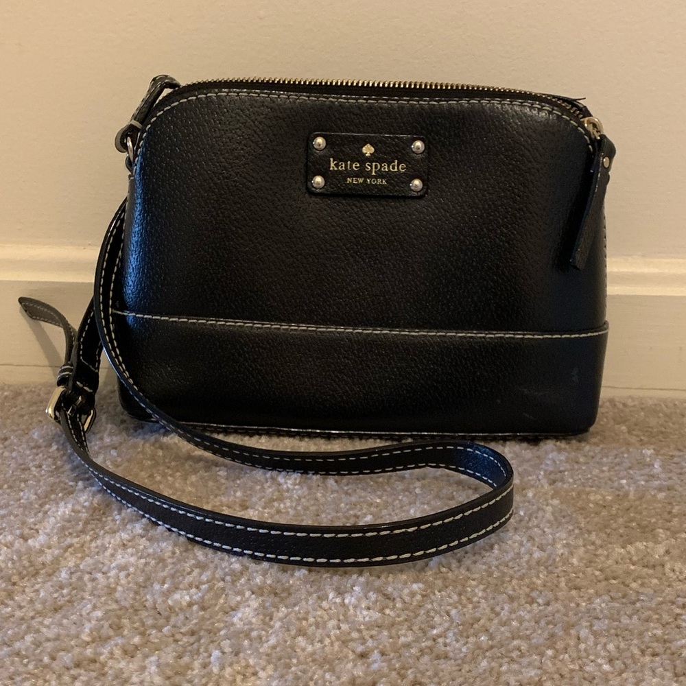 Kate Spade black leather cross body bag